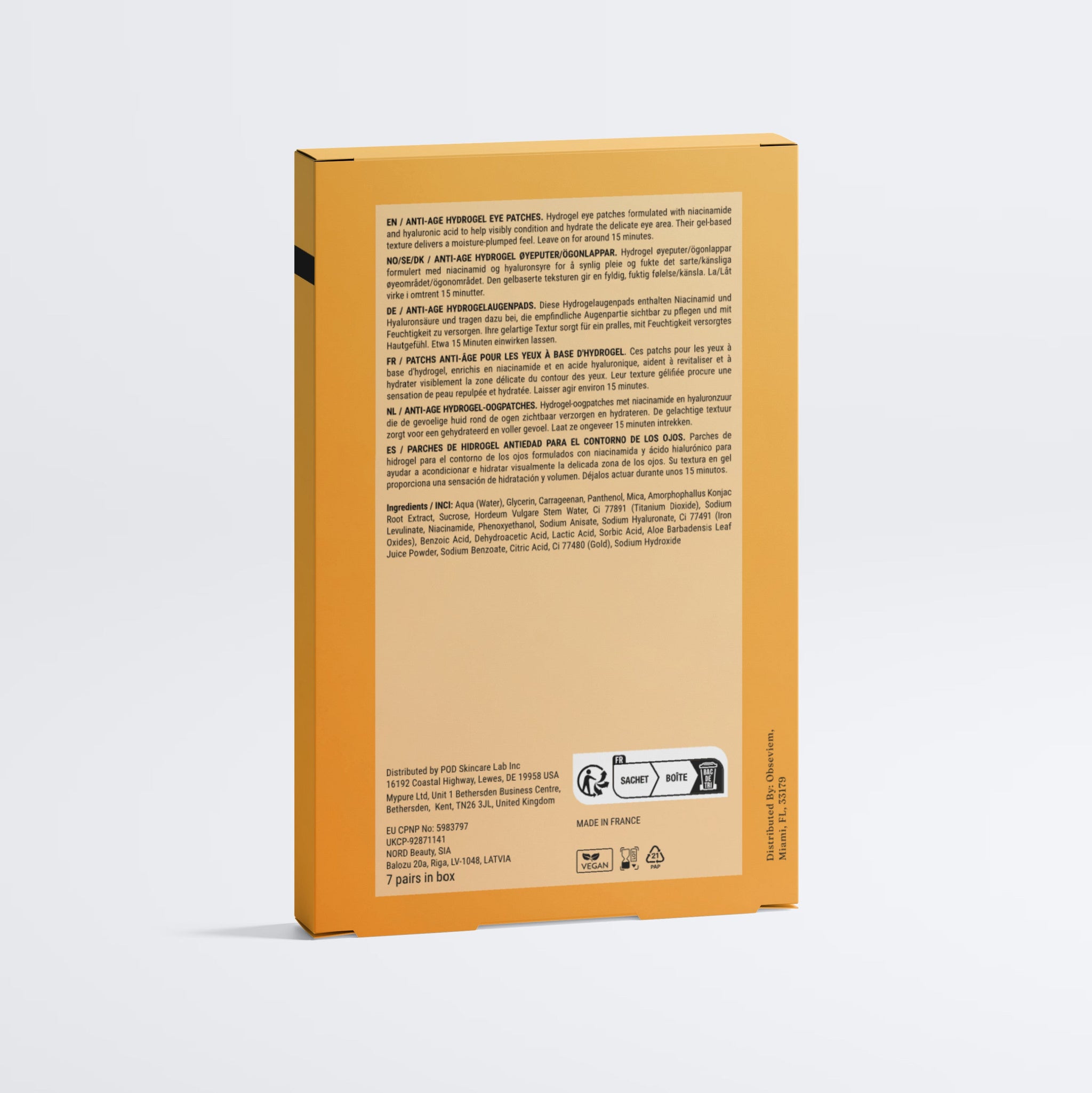 Anti‑Age Hydrogel Eye Patches Niacinamide‑Infused 7pcs | Firming Hydrating Under‑Eye Treatment