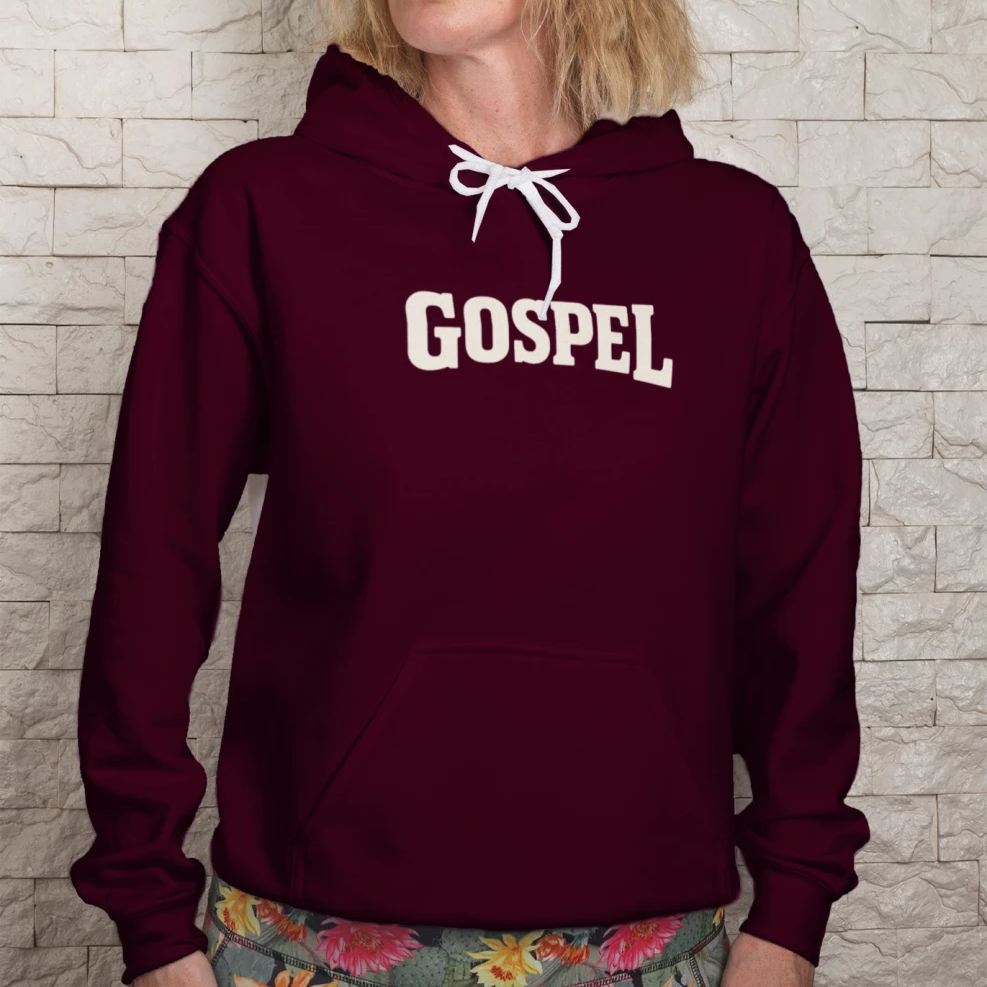 Gospel Hoodie Classic Fit Cotton‑Poly Blend Yarn Double‑Lined Hood Obsidien Wear