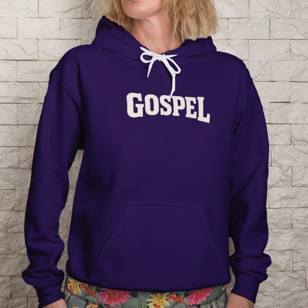 Gospel Hoodie Classic Fit Cotton‑Poly Blend Yarn Double‑Lined Hood Obsidien Wear