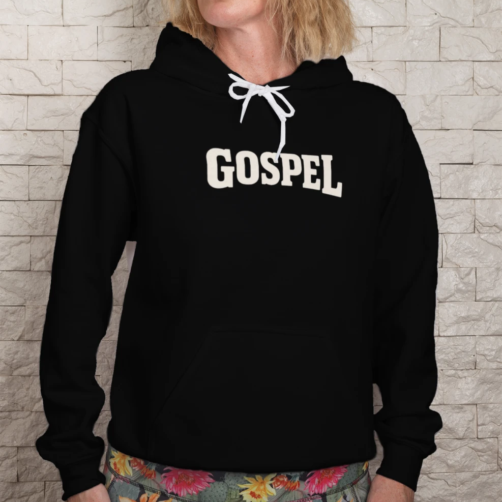 Gospel Hoodie Classic Fit Cotton‑Poly Blend Yarn Double‑Lined Hood Obsidien Wear
